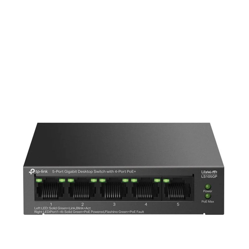 TP-Link 5-Port Gigabit Desktop Switch with 4-Port PoE TP-Link 5-Port Gigabit Desktop Switch with 4-Port PoE
